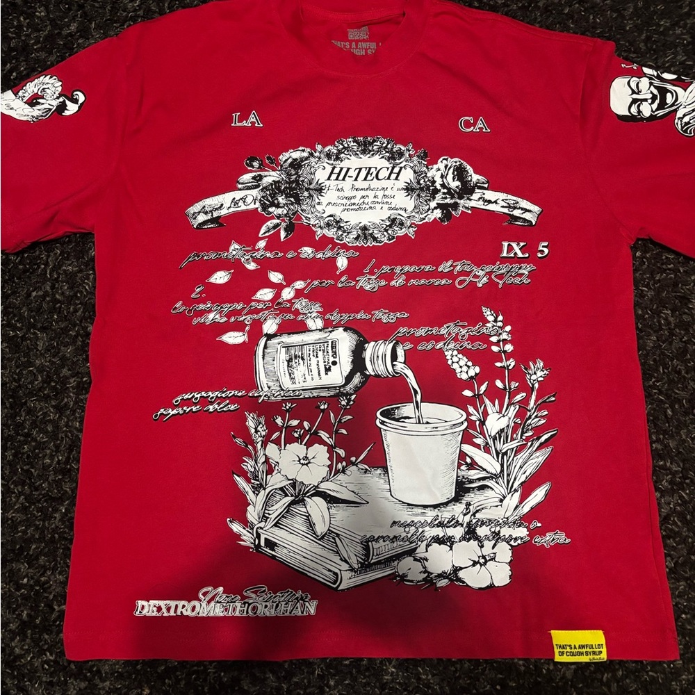 Hi-Tec Red Short Sleeve Tee with White Design